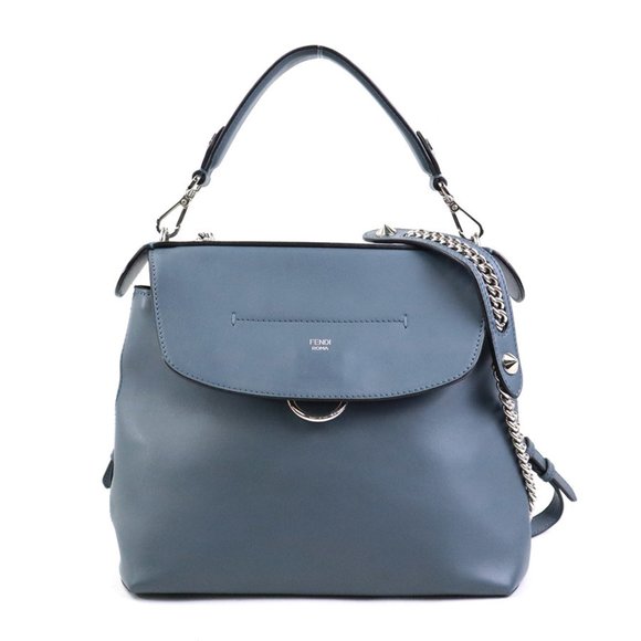 FENDI Blue Leather Shoulder Bag - Picture 1 of 5